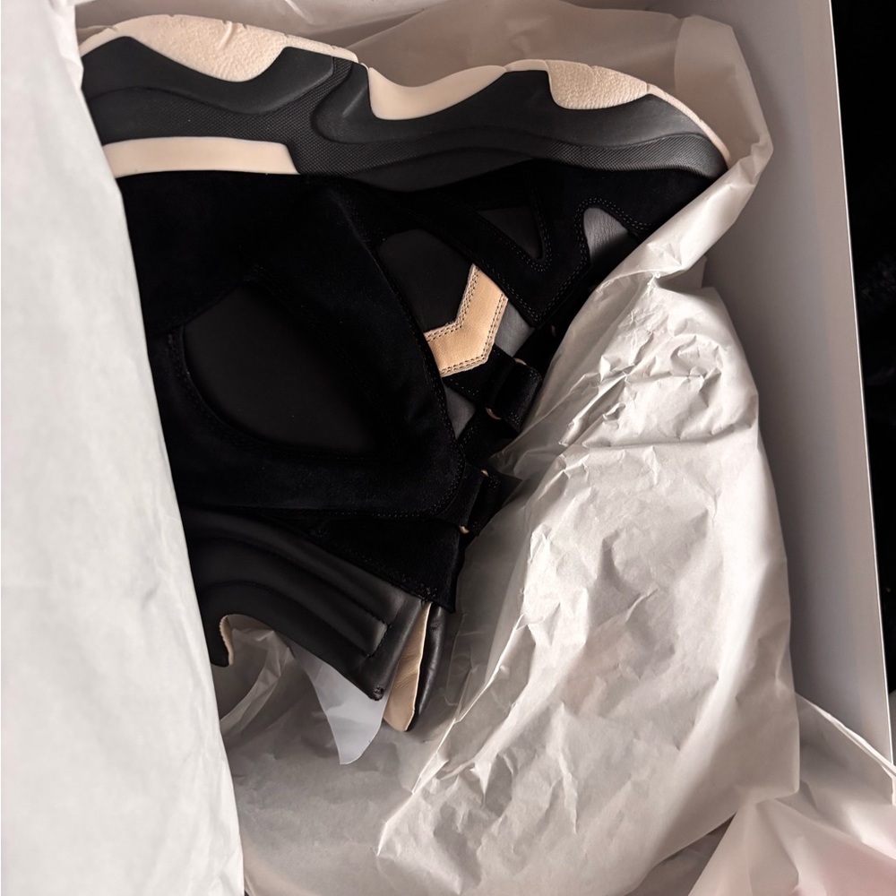 Isabel Marant Black and Cream Chunky Women's Sneakers